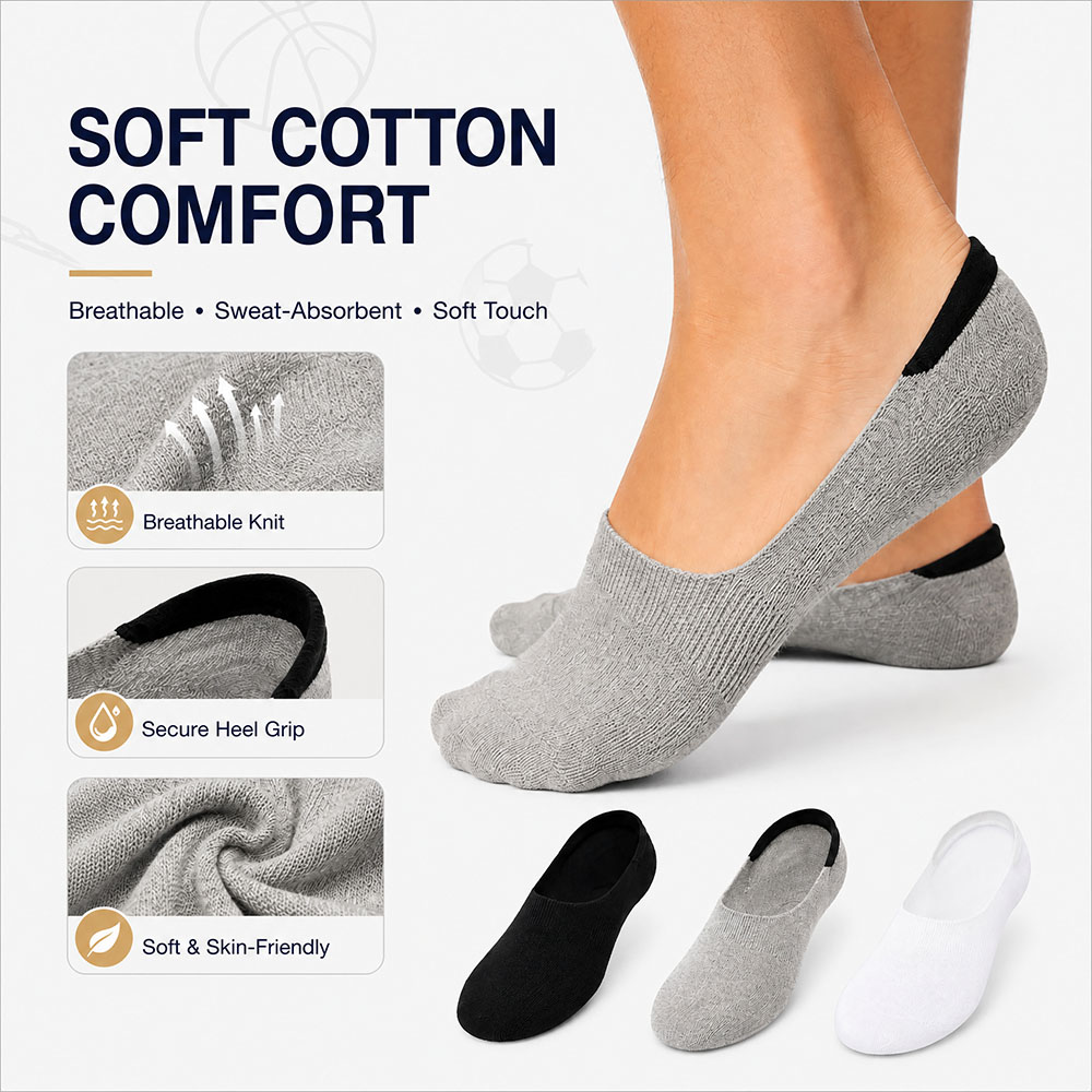 6 Pairs Unisex Cotton No Show  - Invisibility Sock Loafer incelemesi ve fiyatı
