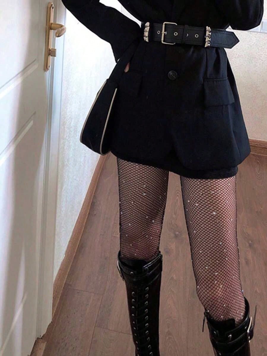 Women's Sheer Rhinestone Fishn - Tights Pantyhose Sheer incelemesi ve fiyatı