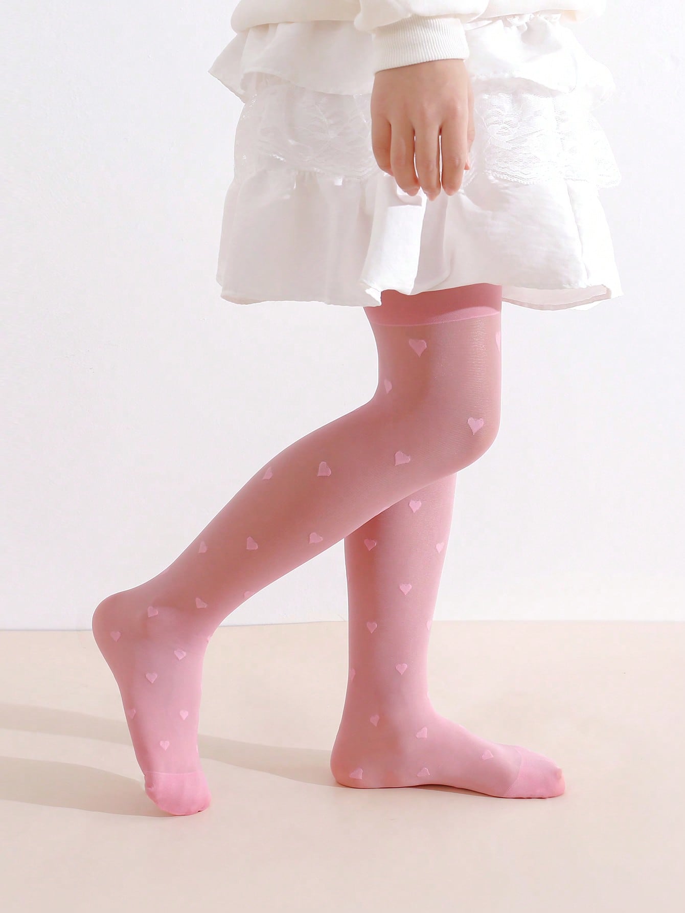 3Pcs Girls Heart Print Tights  - Tights Pantyhose Sheer incelemesi ve fiyatı