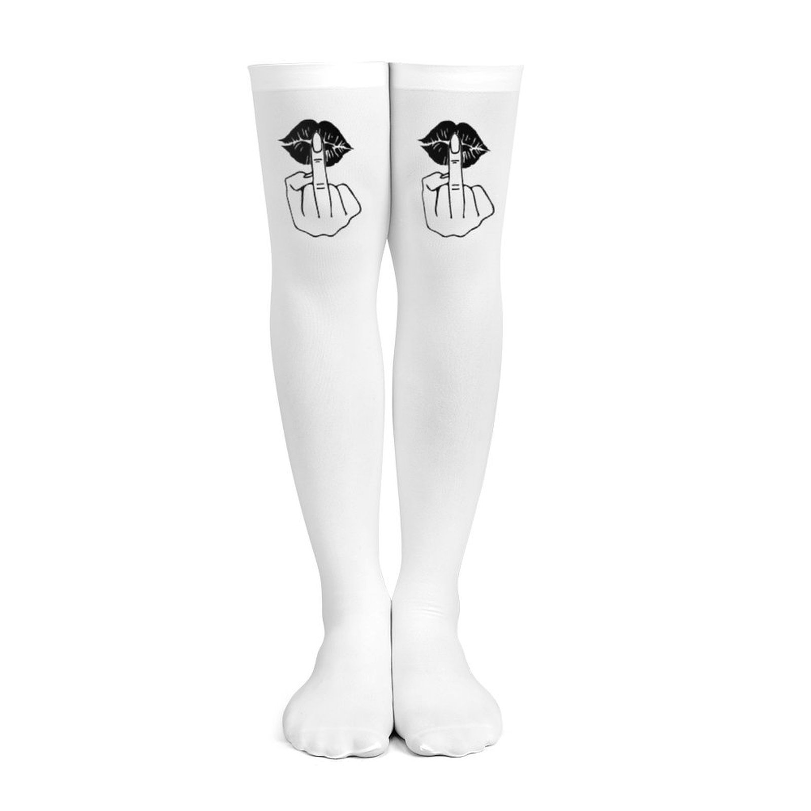 Ladies' white middle finger, r - Knee High Sock Women incelemesi ve fiyatı