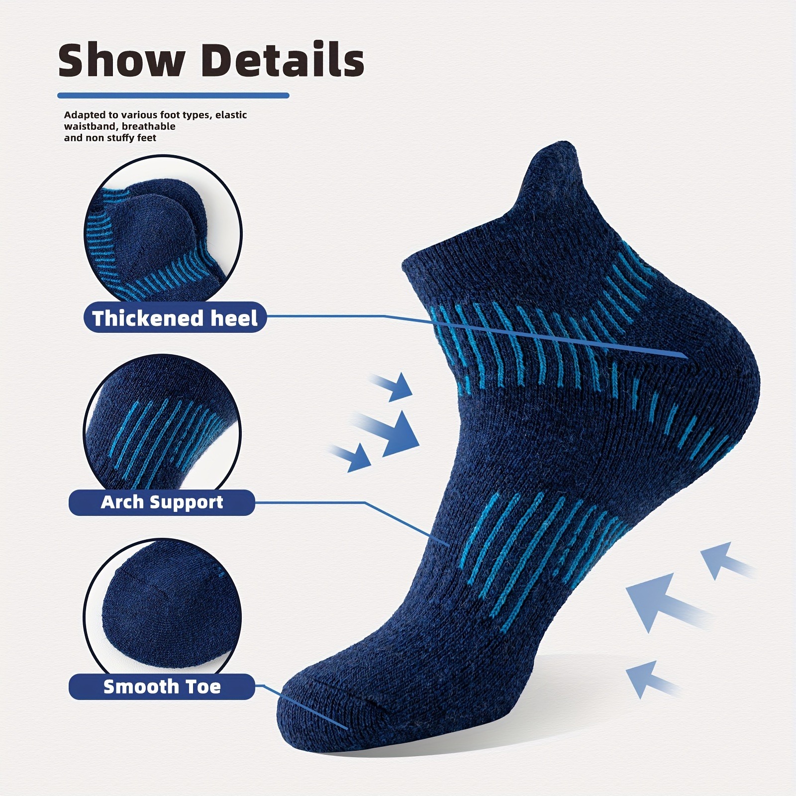 HOU  2026  5 Pairs Unisex Meri - Wool Hiking Sock incelemesi ve fiyatı