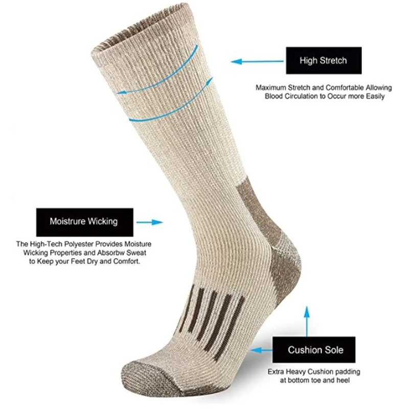 80% Wool Socks Warm Thicken Hi - Wool Hiking Sock incelemesi ve fiyatı