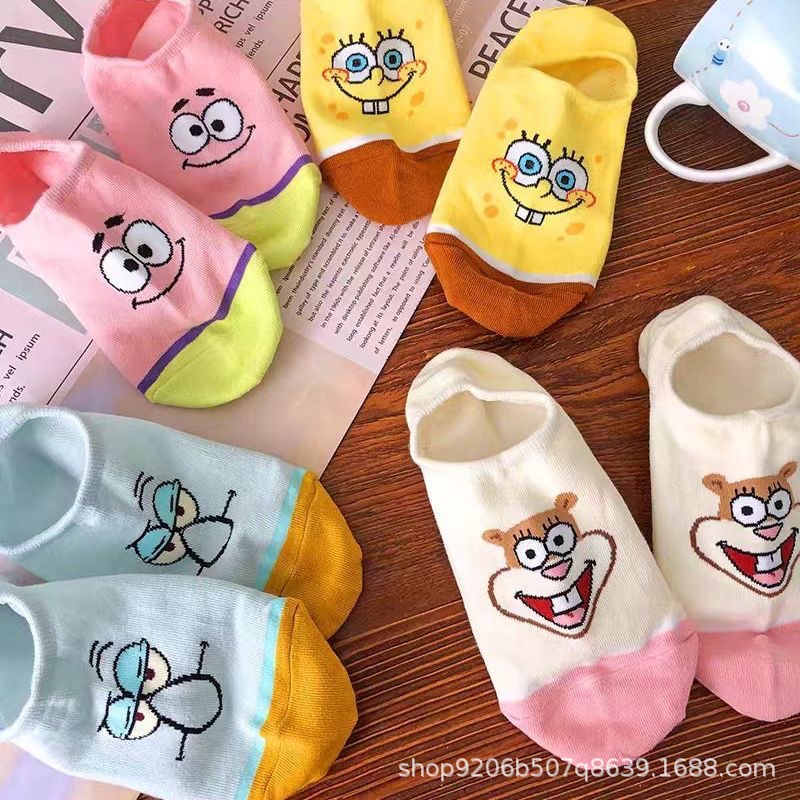 4PCS Hot Cute SpongeBob Square - Invisibility Sock Loafer incelemesi ve fiyatı