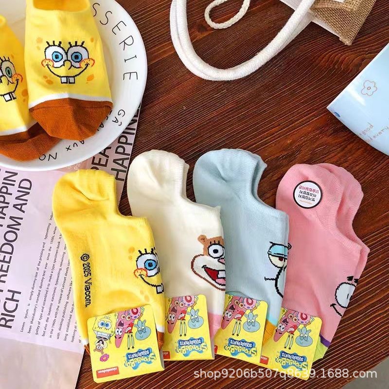 4PCS Hot Cute SpongeBob Square - Invisibility Sock Loafer incelemesi ve fiyatı