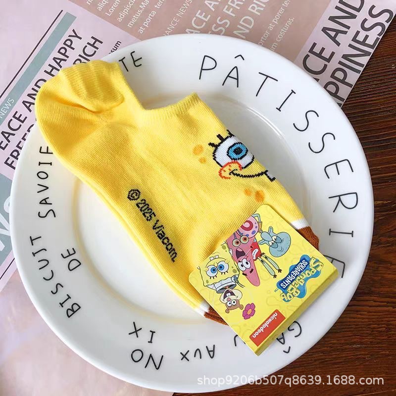 4PCS Hot Cute SpongeBob Square - Invisibility Sock Loafer incelemesi ve fiyatı