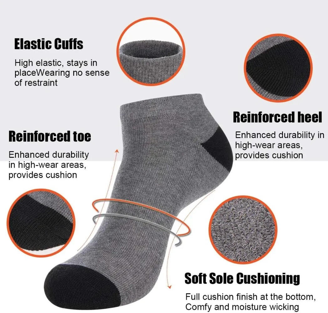 1-10Pairs Breathable Mens Summ - Ankle Sock Low Cut incelemesi ve fiyatı