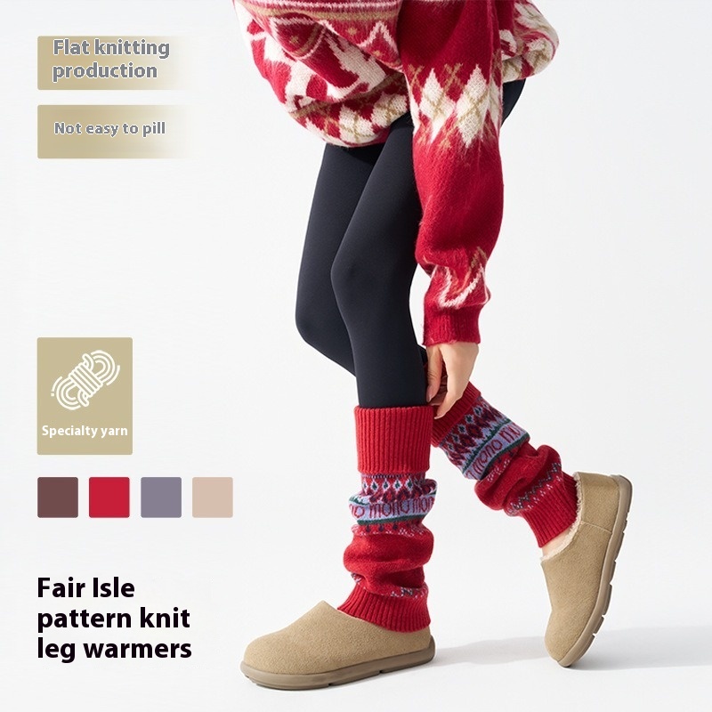 ​Fair Isle Knitted Leg Warmers - Boot Sock Slouchy incelemesi ve fiyatı