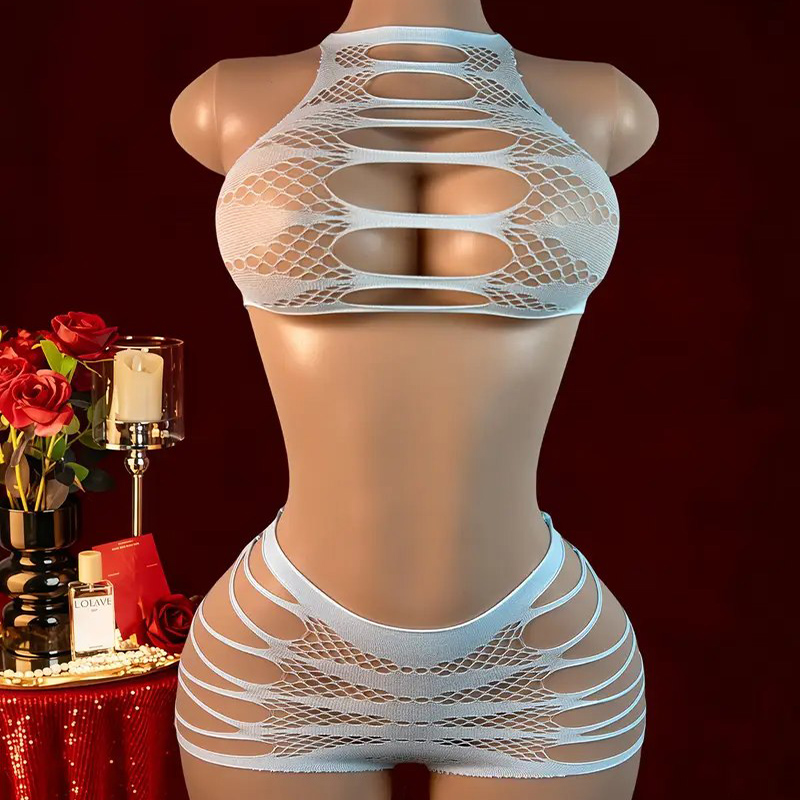 Sexy Lingerie +Panties Hollow  - Fishnet Stocking Women incelemesi ve fiyatı