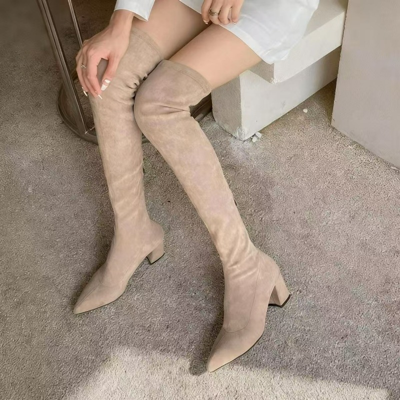 Sexy Women's Boots Pointed Toe - Knee High Sock Women incelemesi ve fiyatı