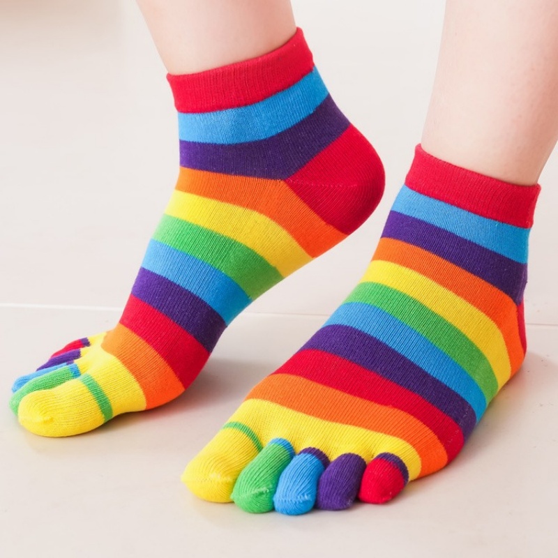 Women's Socks Rainbow Striped  - Toe Sock Split incelemesi ve fiyatı