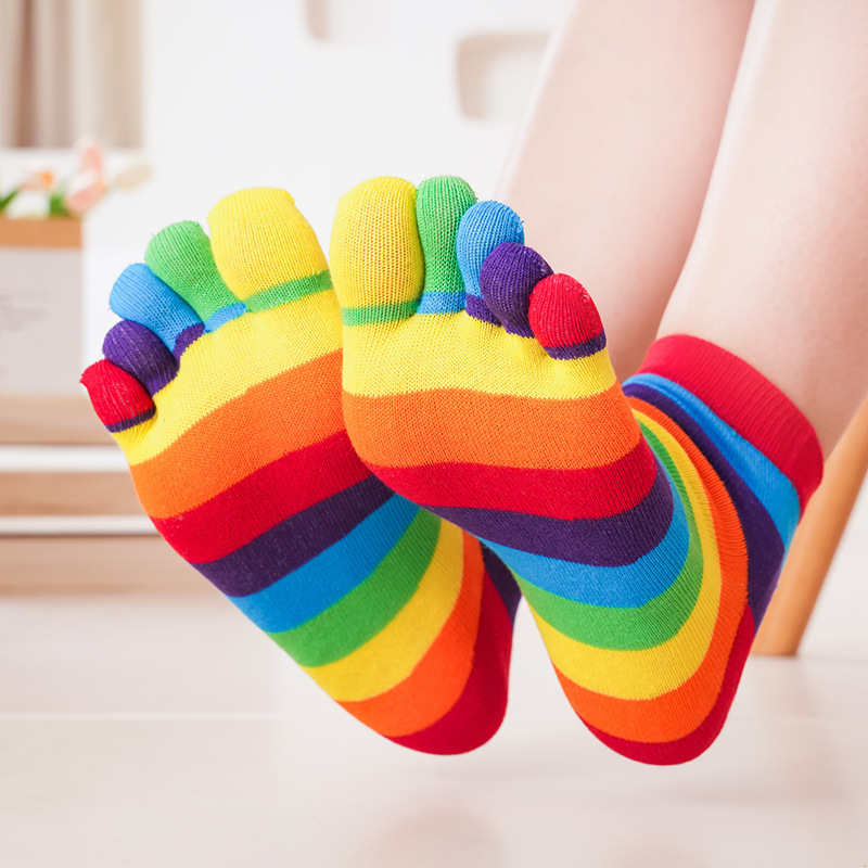 Women's Socks Rainbow Striped  - Toe Sock Split incelemesi ve fiyatı