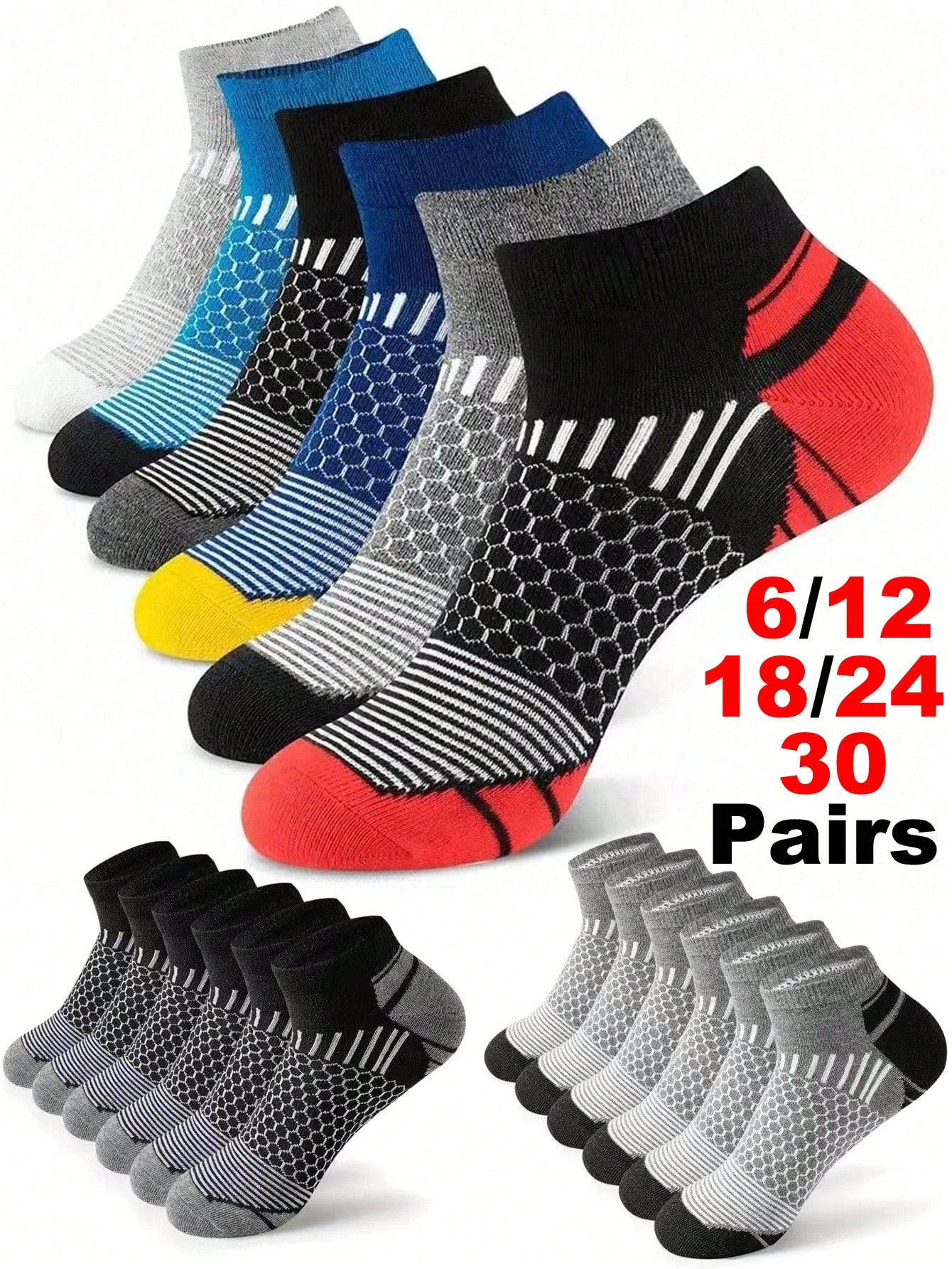12Pairs Men's Athletic Socks A - Ankle Sock Low Cut incelemesi ve fiyatı