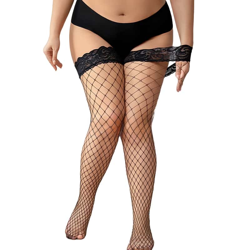 FREEAUCE Plus Size Hollow Mesh - Thigh High Sock Stay Up incelemesi ve fiyatı